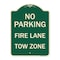 Signmission No Parking Fire Lane Tow Zone K-1645 Heavy-Gauge Aluminum Sign, 24" x 18", G-1824-23733 A-DES-G-1824-23733 - alternate 1